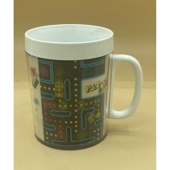 Vintage 1980 Pac-Man Holographic Coffee Mug Lenticular Printing Plastic Cup - Picture 7 of 9